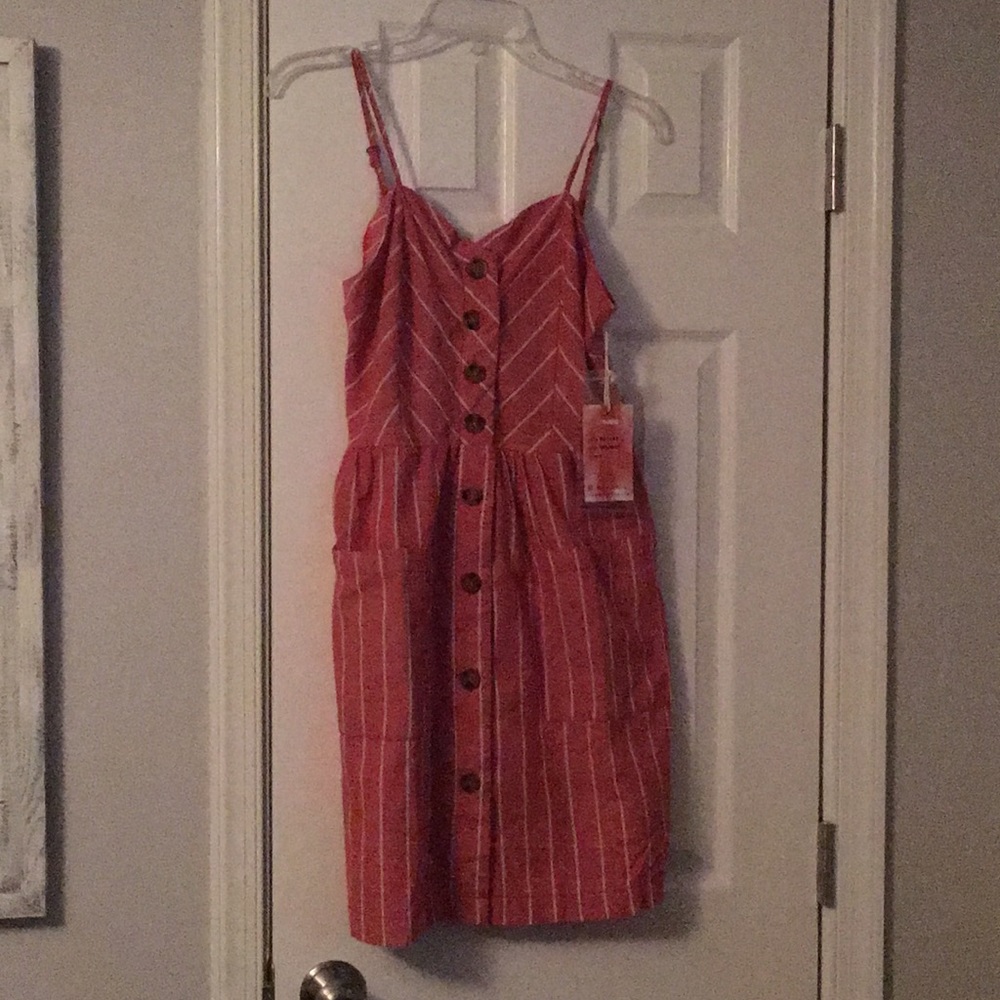 Red and White striped dress. NWT